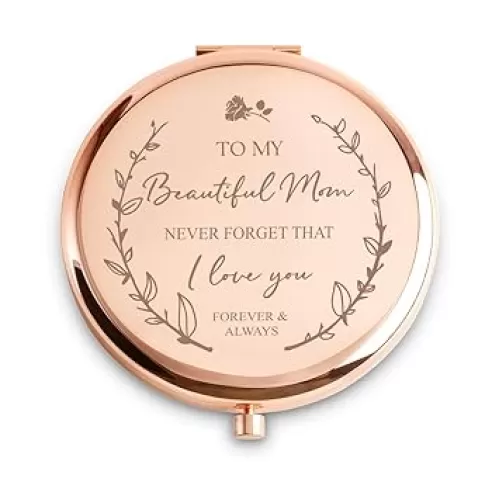 Mom Gifts from Daughter Son, Personalized Compact Mirror, Sentimental Mothers Day Birthday Gifts for Mom, Unique Present for Mother Parents