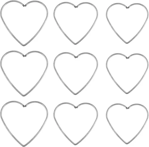 NOLITOY 9pcs Heart Metal Dream Catcher Dreamcatcher Rings, Heart Shaped Catcher Rings Macrame Hoops for Wedding DIY Crafts Wall Hanging Decor (3in, 4in, 4.7in, Each 3pcs)