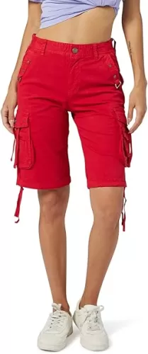 OCHENTA Women's Cargo Shorts with Multi Pockets Casual Bermuda Hiking Shorts