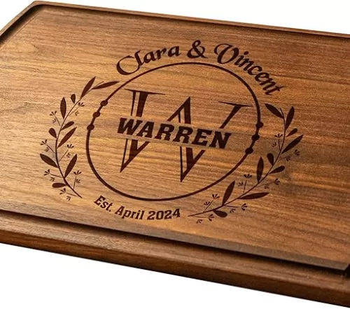 Personalized Cutting Board - Custom Engraved Wood Charcuterie Boards - Unique Christmas, Wedding, Bridal Shower, Anniversary, Housewarming, Real Estate Closing Gift Idea For Couples, Friends, Family