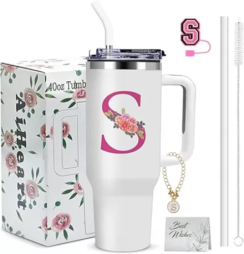 Personalized Gifts for Women, Birthday Gift for Sister, Wife, Best Friend, Monogrammed Customized Gifts, Travel Tumbler, Iced Coffee Tumbler, for Christmas, Halloween-S