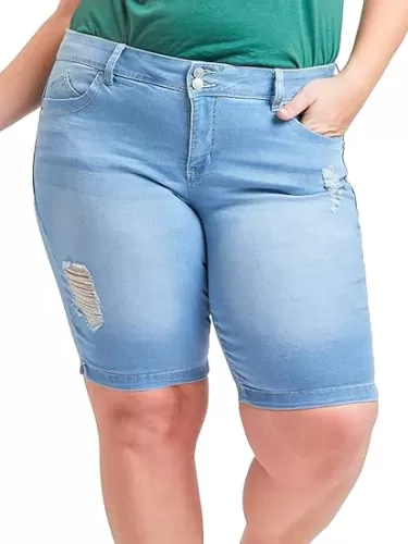 Royalty For Me Womens Women's Plus Size 2-Button Bermuda Shorts with Side SlitShorts