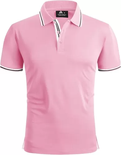 V VALANCH Mens Golf Polo Shirts Short Sleeve Moisture Wicking Golf Polo Shirts Collared Athletic Tennis Shirt