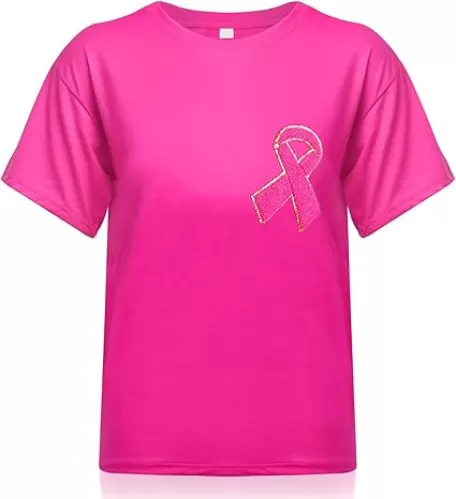 Women Breast Cancer Shirts Pink Ribbon Hope Love T-Shirts Breast Cancer Awareness Gifts
