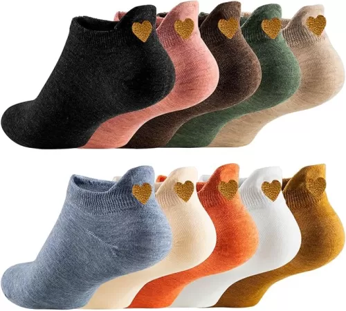 Women Cute Socks 10 Pairs Cotton Kawaii Embroidered Funny Low Cut Socks for Women Girls Ankle Socks