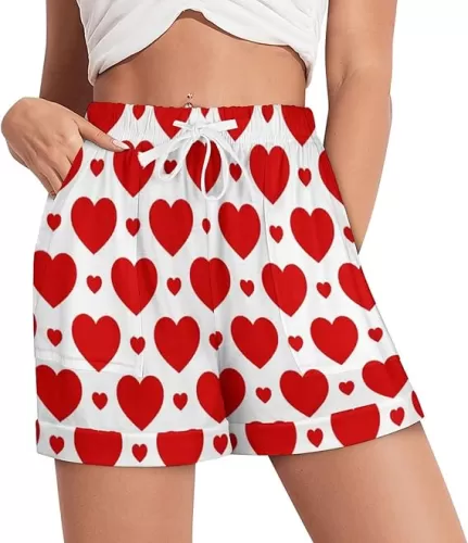 Women Pajama Shorts Beach Casual Athletic High Waist Drawstring Shorts Sleepwear Soft Lounge Casual Pants S-3XL