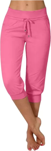 Women's Cropped Sweatpants Lightweight Summer Casual Capri Pants Drawstring Joggers Below Knee Length Shorts