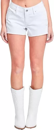 YMI Jeans Women's Wannabettabutt Low Rise Frayed Shorts