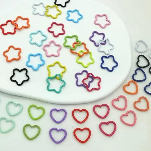 100PCS Colorful Star and Love Shape Braids Ring Clips Hair Jewelry Braid Locs Hair Cute Rings Accessories(Colorful)