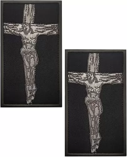 2PCS AliPlus Jesus Christ Patch Embroidered Patches Tactical Morale Patch Hook and Loop
