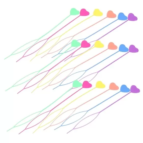 30PCS Heart Shaped Hair Braid Tools for Girls Easy Hair Styling Accessories for Boys and Girls Ponytail Maker and for Braiding and Styling