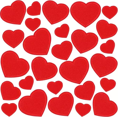 36pcs Red Heart Iron on Patches Valentine
