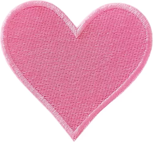 3pcs Light Pink Heart Embroidered Iron on Patches for Clothing Jackets Backpacks 2.7x2.8 inch