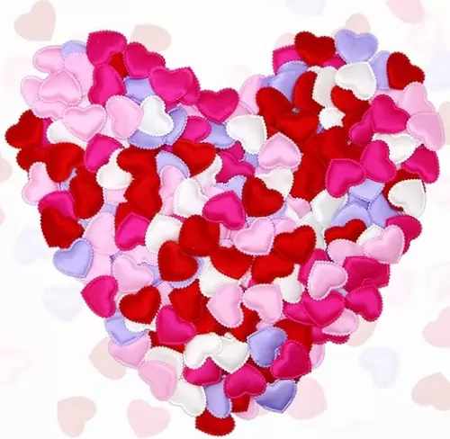 400 Pieces Valentines Day Heart Table Confetti Decoration, Love Heart Shaped Sponge Petal, Romantic Decor for Tables Valentine Confetti Wedding Decoration Supplies (Red, Pink, White, purple)