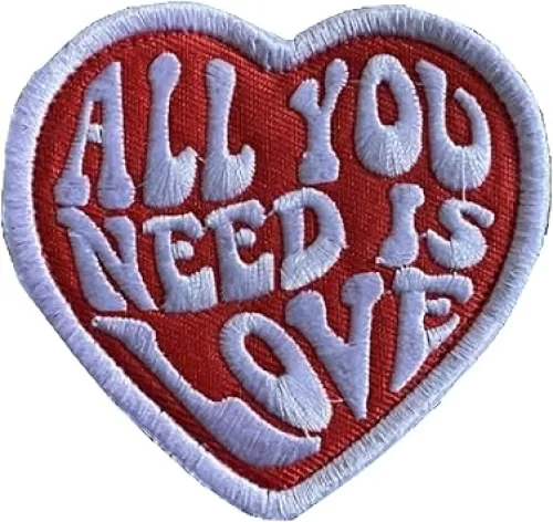 All You Need is Love Patch - Funny Embroidered Heart Emblem Applique Meme Morale Patch with Hook and Loop Fastener for Tactical Backpacks Jeans Hats Jackets Clothing Bags Military Gear Repair