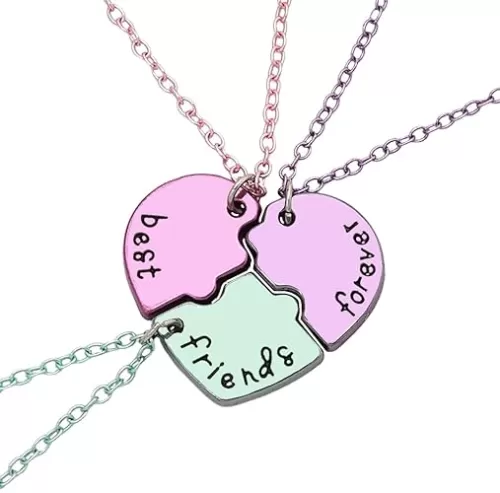 Best Friend Friendship Necklaces for 3 Sisters Birthday Gifts for Big Middle Little Sister Puzzle Necklace for 3 4 Friends