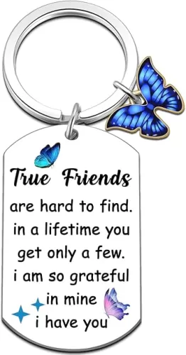 Best Friend Keychain Friendship Gifts For Women Butterfly Gifts For Best Friend Bestie Bff Valentines Day Birthday Stuff Funny Long Distance Going Away Gift For Her Girls Sister Female
