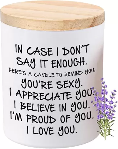 BFJLIFE Candles Gifts for Her Funny Novelty Unique Valentines Mothers Day Anniversary Birthday Christmas Gifts for Girlfriend Wife Stocking Stuffers Lavender Scented Soy Candle