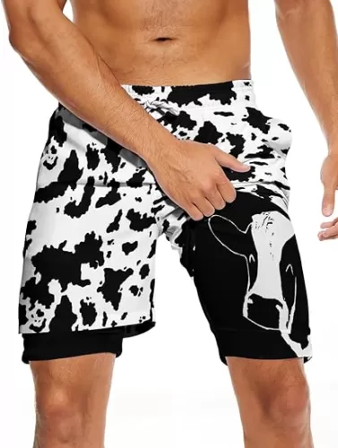 CHILL·TEK Men's Swim Trunks with Compression Liner Quick Dry 2 in 1 Swimming Trunks Beach Board Shorts Bathing Suits Swimwear