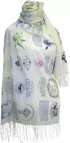 Dawn Christian Sympathy Gift Scarf - Large, Lightweight, Soft Bible Verse Shawl 27x78, Uplifting Grief Comfort