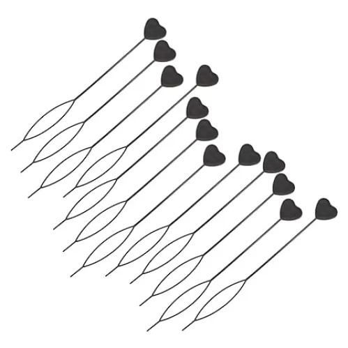 DECHOUS Heart-shaped Hair Braid Tool 50pcs Set Black Plastic Styling Maker for Women Hair Braid Accessories for DIY Ponytails and Bun Styles