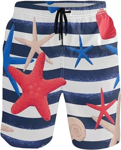 Dussdil Men's Swim Trunks Mens Board Shorts Beach Swim Trunk Quick Dry Swimwear Pants with Mesh Lining