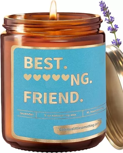 Friendship Gift for Women Birthday - Funny Best Friend Ever Scented Candle - Birthday Gifts for Bestie, Bestfriend, BFF, Men, Woman, Classmate, Coworker - Funny Friendship Candle for Women