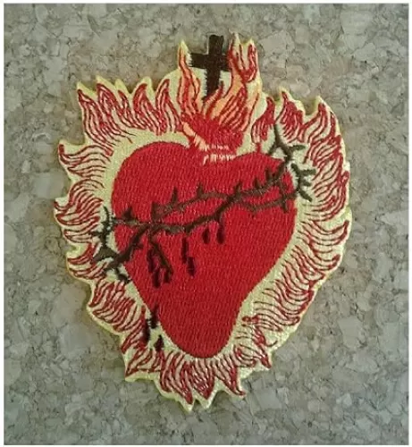 Generic Sacred Heart Church Jesus Christian Catholic Iron On Embroidered Patch - Applique Iron on Patch - Patch - 1 Piece