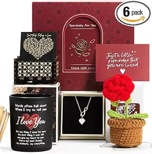 Gifts for Her, Romantic Gifts for Girlfriend, Wife, Valentine's Gift Bulk for Her, Valentine Gift Baskets for Women, Unique Present for Wedding Engagement Anniversary Bulk Set