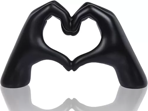 Heart Hands Sculpture, Room Decor Aesthetic for Living Room Bedroom, Love Finger Shelf Decor for Office, Coffee Table, Wedding, Party, Desk Accessories, Gifts for Girls