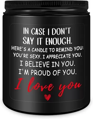 Homsolver Gifts for Him Boyfriend Husband Men, Unique Romantic Gift for Him Lavender Candle, Funny Romantic Anniversary Wedding Birthday Gifts for Boyfriend, Husband, Him