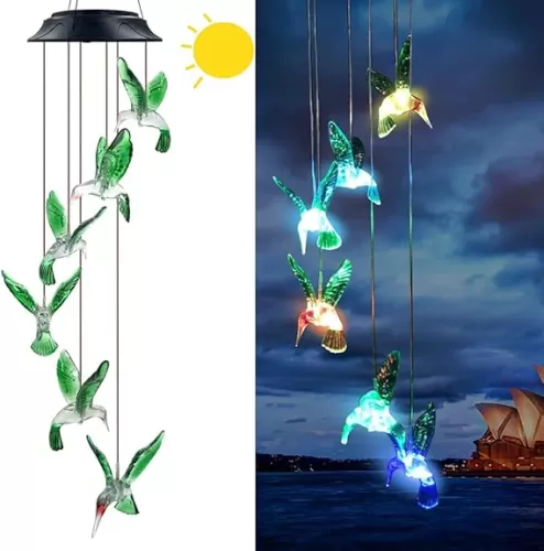 Hummingbird Solar Chimes, Unique Birthday Gifts for Women/Mom/Grandma, Best Idears Grardening