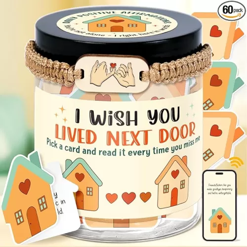 I Wish You Lived Next Door Gifts - Positive Bestie Affirmation Cards For Women - Best Friends, Cousin, Sister Gifts - Long Distance Friendship Gift, Thinking Of You, Birthday, Bff Gift For Women