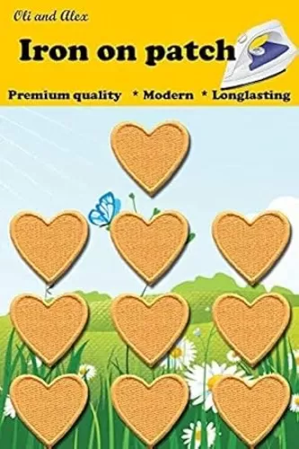 Iron On Patches - Yellow Heart Patch 10 pcs Iron On Patch Embroidered Applique 1.26 x 1.18 inches - 3.2 x 3 cm - A-127