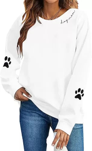 LOTUCY Women Dog Mom Sweatshirt:Women