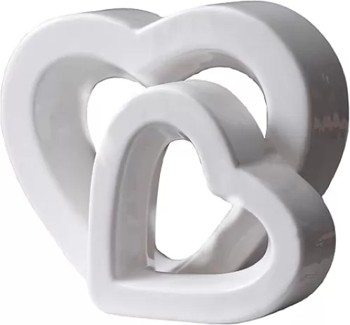 Love decorCeramic Golden Heart Decoration, Valentine