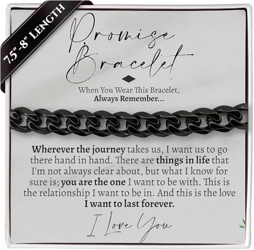 Love You This Much Promise Cuban Bracelet, Romantic Gift for Boyfriend, Appreciation Gift for Boyfriend, Cute Small Gift for Boyfriend, Thoughtful Boyfriend