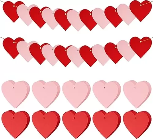 Lystaii 250pcs Heart Shape Paper Valentine Heart Confetti Blank Paper Tags Heart Cutouts Gift Tags for Party Favors Wedding Decorations Baby Showers Thank You Card Christmas Cards (Red, Light Pink)