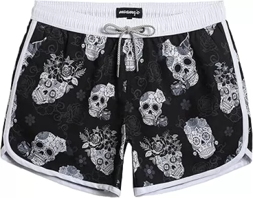 maamgic Mens Boys Short 80s 90s Vintage Swim Trunks with Mesh Lining Quick Dry Swim Suits Board Shorts