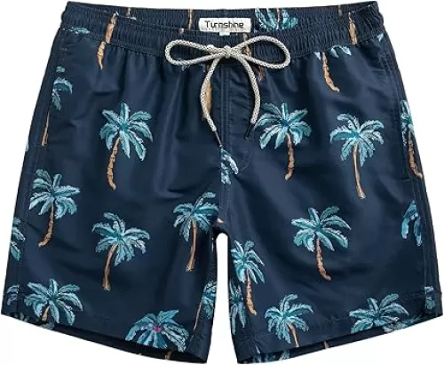 Mens Swim Trunks 7" Quick Dry Bathing Suits with Mesh Lining Printed Shorts Swimwear