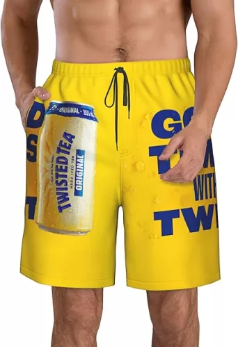 Mens Swim Trunks Casual Beach Shorts Quick Dry Summer Boardshorts with Pockets Surf Short Board