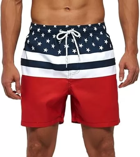 Mens Swim Trunks Quick Dry Boardshorts with Mesh Lining Above Knee Swimwear Bathing Suits
