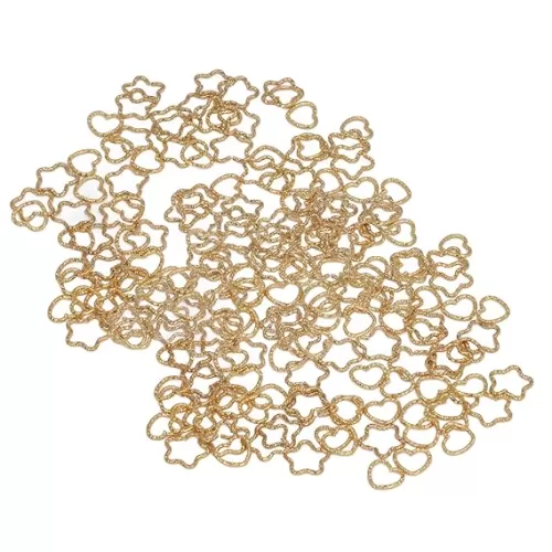 Metal Hair Jewelry Ring, Cute Star and Heart Shapes, Vibrant Colors, Easy to Apply on Dreadlocks and Braids, Lightweight and (Gold)