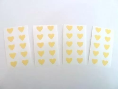 Mini Sticker Pack , Cream Heart Shape Labels , 13X12mm , Self-Adhesive Paper Labels