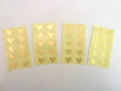 Mini Sticker Pack , Matt Gold Heart Shape Labels , 13X12mm , Self-Adhesive Paper Labels