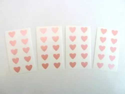 Mini Sticker Pack , Pink Heart Shape Labels , 13X12mm , Self-Adhesive Paper Labels