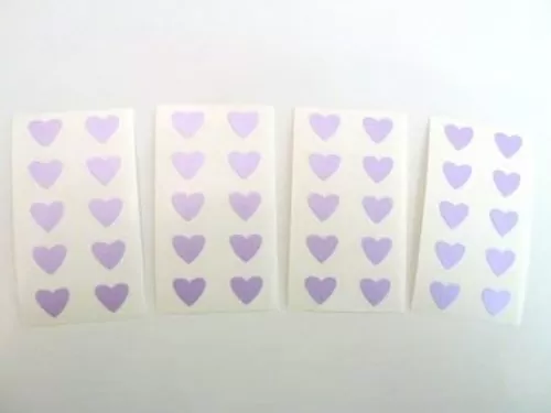 Mini Sticker Pack , Purple Heart Shape Labels , 13X12mm , Self-Adhesive Paper Labels