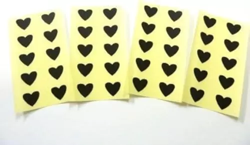 Mini Sticker Pack, Black Heart Shape Labels, 13X12mm, Self-Adhesive Paper Labels