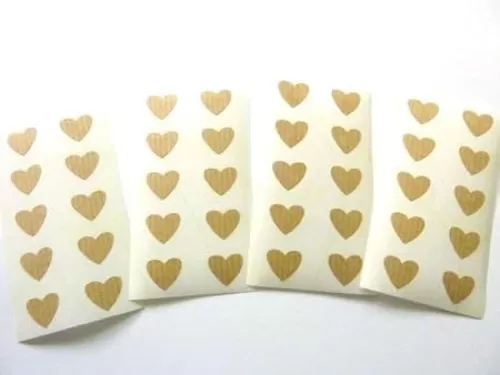 Mini Sticker Pack, Light Brown Heart Shape Labels, 13X12mm, Self-Adhesive Paper Labels