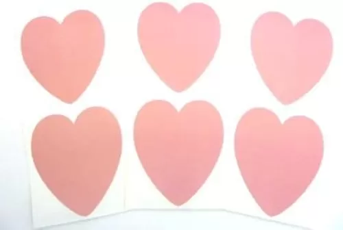 Mini Sticker Pack, Pink, 66X58mm, Heart Shape Coloured Self-Stick Paper Labels